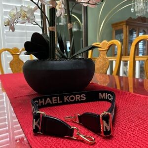 NEW Michael Kors Black Adjustable wide replacement guitar Strap